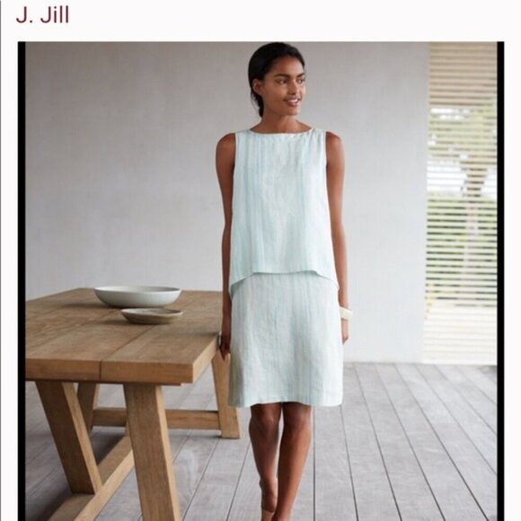 Pure J. Jill Linen Layered Lagenlook Dress Size Large - Picture 1 of 8